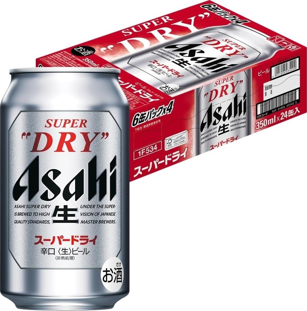 アサヒ スーパードライ 350ml×24缶入り 6缶パック×4　　　2ケース Amazon.co.jp: スーパードライ アサヒ ビール 350ml×24本[6缶×4] 辛口